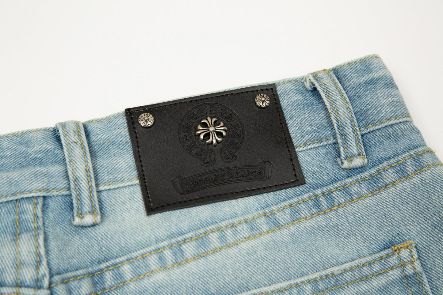 CHROME HEARTS SEX EMBROIDERED JEANS BLUE - Sin Sity Reps