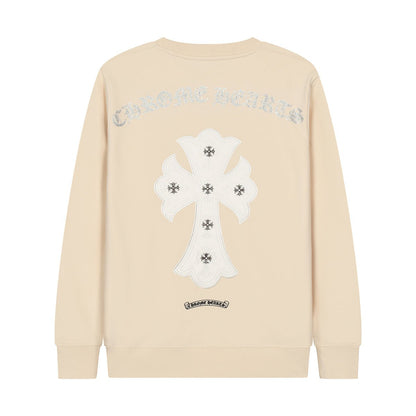 CHROME HEARTS WHITE CROSS PATCH SWEATSHIRT BEIGE - Sin Sity Reps