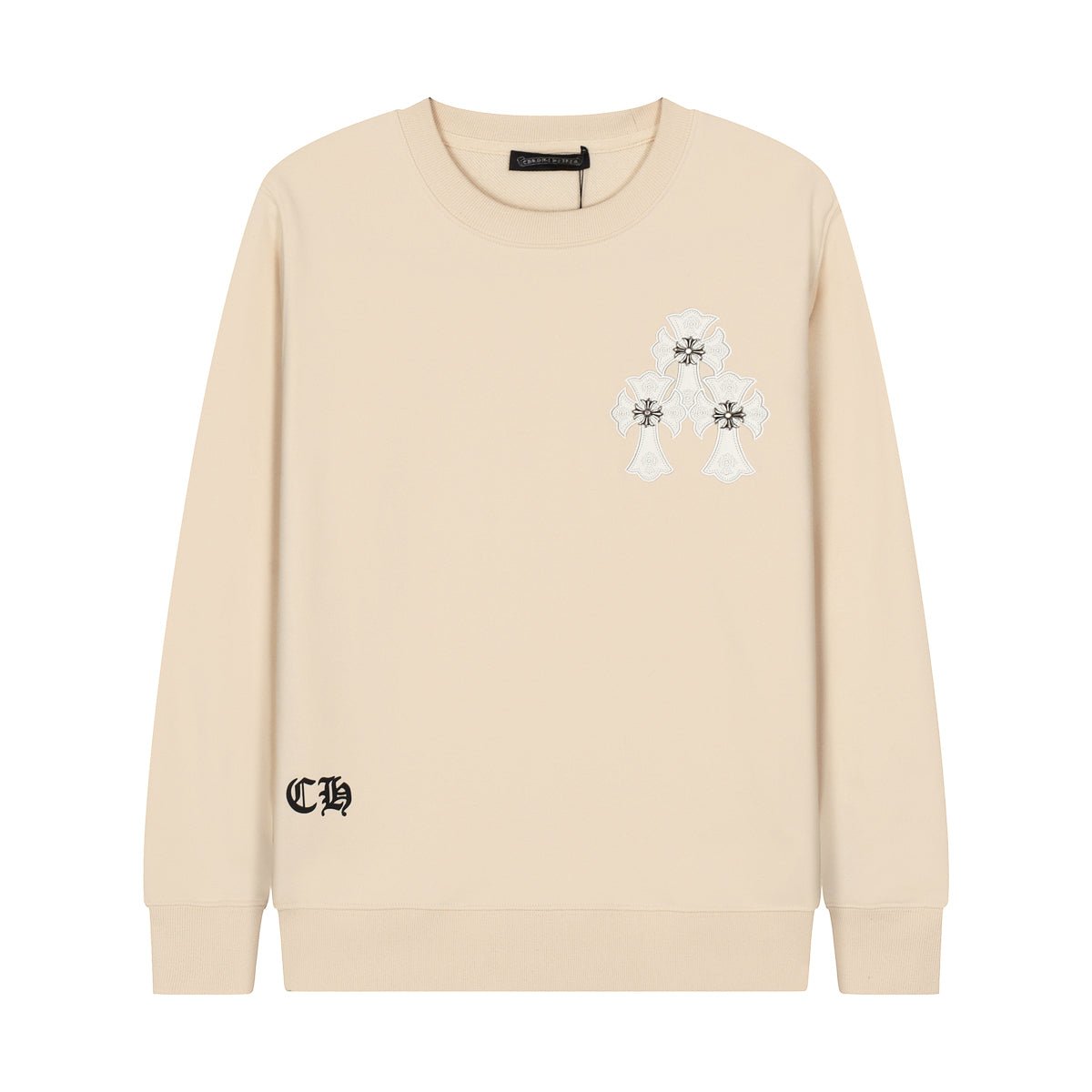 CHROME HEARTS WHITE CROSS PATCH SWEATSHIRT BEIGE - Sin Sity Reps