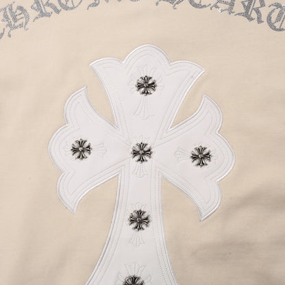 CHROME HEARTS WHITE CROSS PATCH SWEATSHIRT BEIGE - Sin Sity Reps