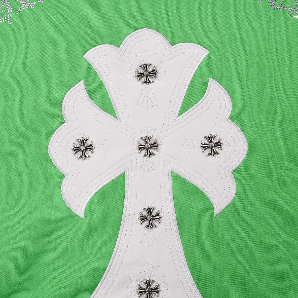 CHROME HEARTS WHITE CROSS PATCH SWEATSHIRT GREEN - Sin Sity Reps