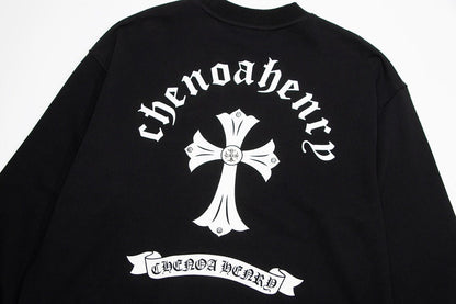 CHROME HEARTS WHITE CROSS SWEATSHIRT BLACK - Sin Sity Reps