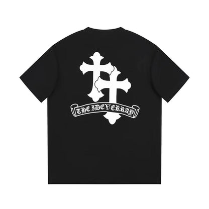 CHROME HEARTS WHITE DOUBLE CROSS T - SHIRT BLACK - Sin Sity Reps