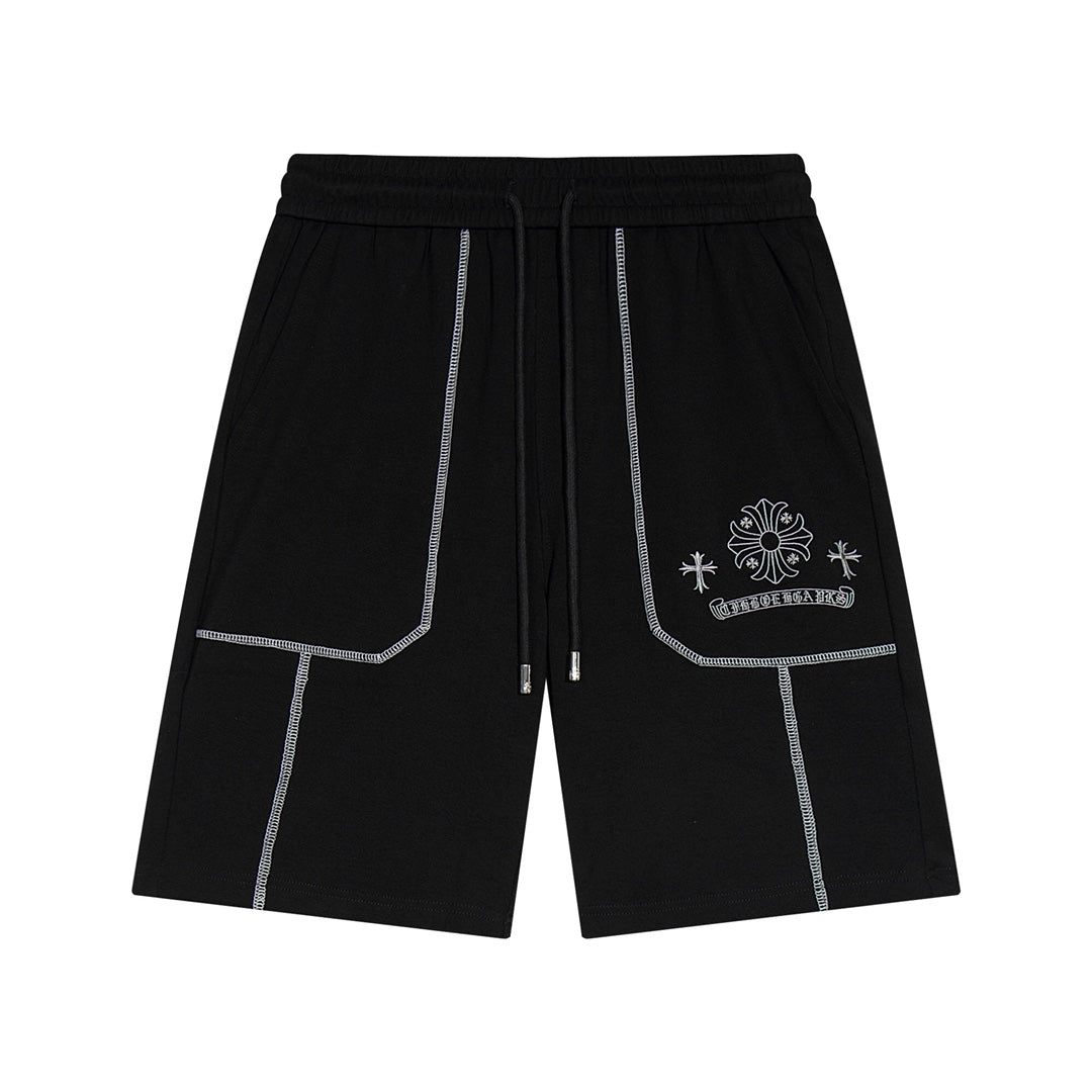 CHROME HEARTS WHITE EMBROIDERY SHORTS BLACK - Sin Sity Reps