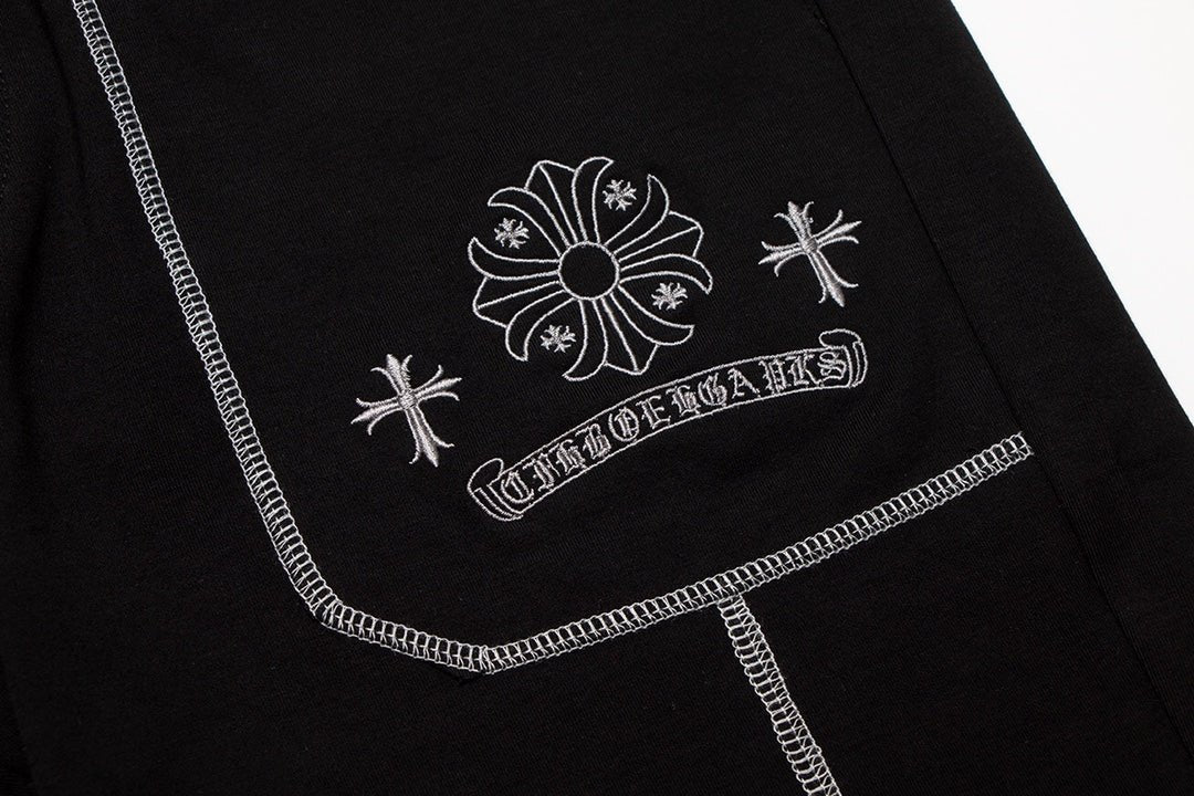 CHROME HEARTS WHITE EMBROIDERY SHORTS BLACK - Sin Sity Reps