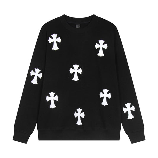 CHROME HEARTS WOOL WHITE CROSS SWEATSHIRT BLACK - Sin Sity Reps