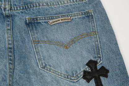 CHROME HEARTS X LEVI'S CROSS PATCH JEANS - Sin Sity Reps