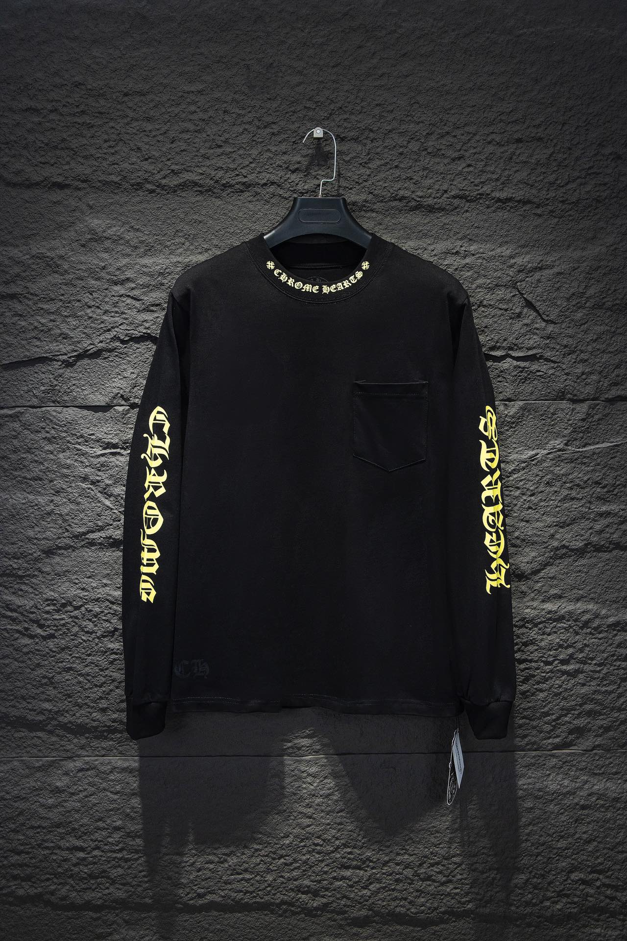 CHROME HEARTS YELLOW COLLAR LONGSLEEVE BLACK - Sin Sity Reps