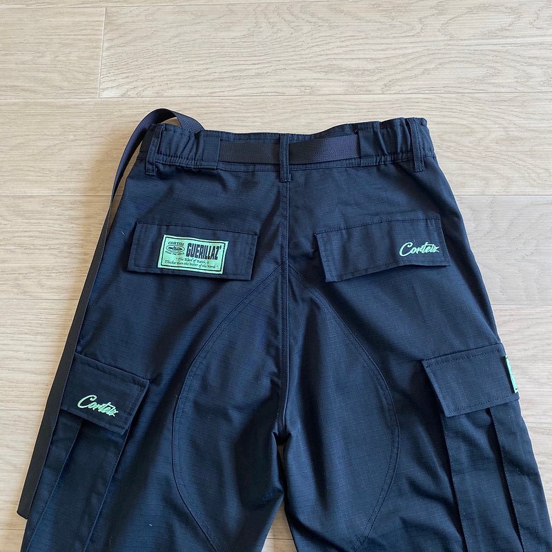 CORTEIZ ALCATRAZ CARGO PANTS BLACK/GREEN - Sin Sity Reps