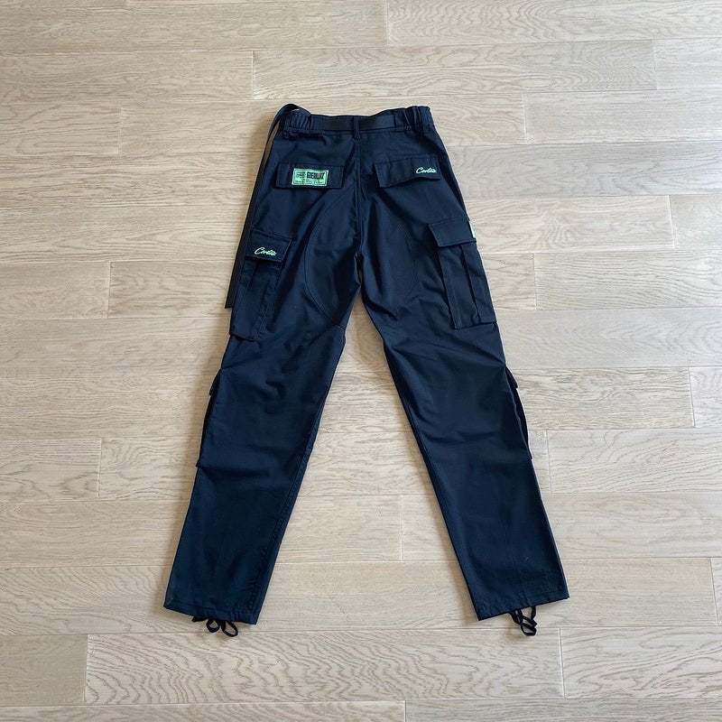 CORTEIZ ALCATRAZ CARGO PANTS BLACK/GREEN - Sin Sity Reps