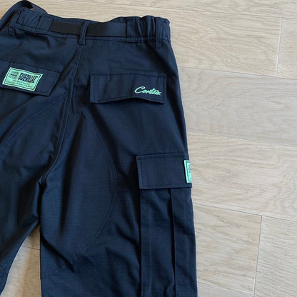 CORTEIZ ALCATRAZ CARGO PANTS BLACK/GREEN - Sin Sity Reps