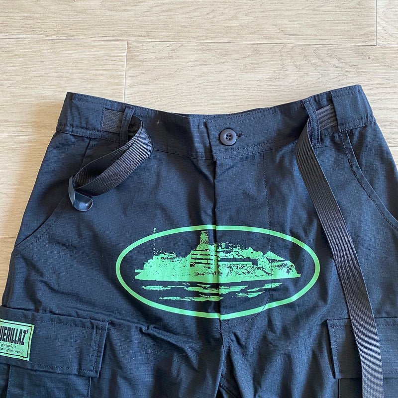 CORTEIZ ALCATRAZ CARGO PANTS BLACK/GREEN - Sin Sity Reps