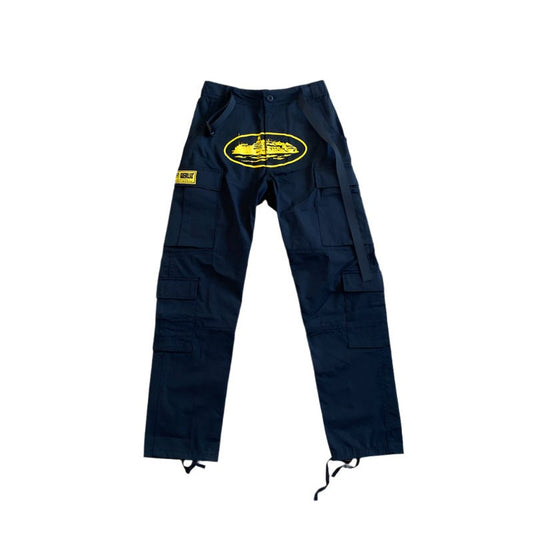 CORTEIZ ALCATRAZ GUERRILAZ CARGO PANTS BLACK/YELLOW - Sin Sity Reps