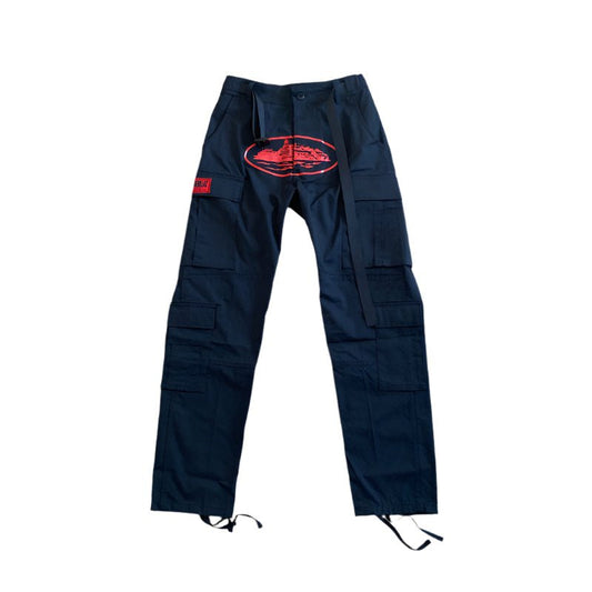 CORTEIZ GUERILLAZ CARGO PANTS RED/BLACK - Sin Sity Reps