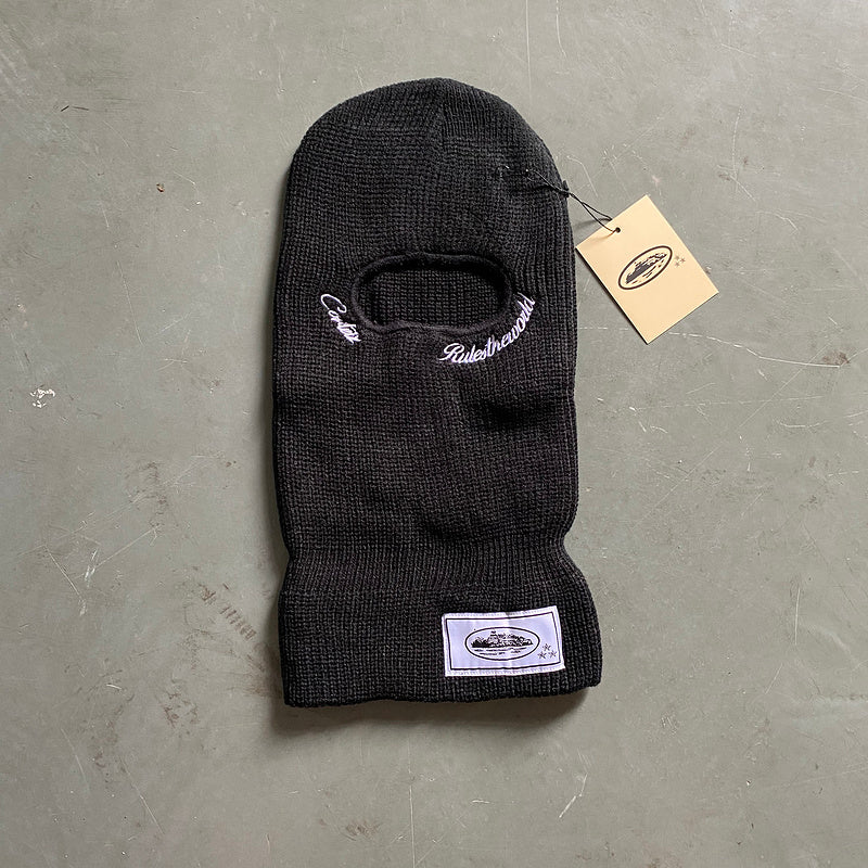 CORTEIZ KNIT BALACLAVA BLACK WHITE - Sin Sity Reps