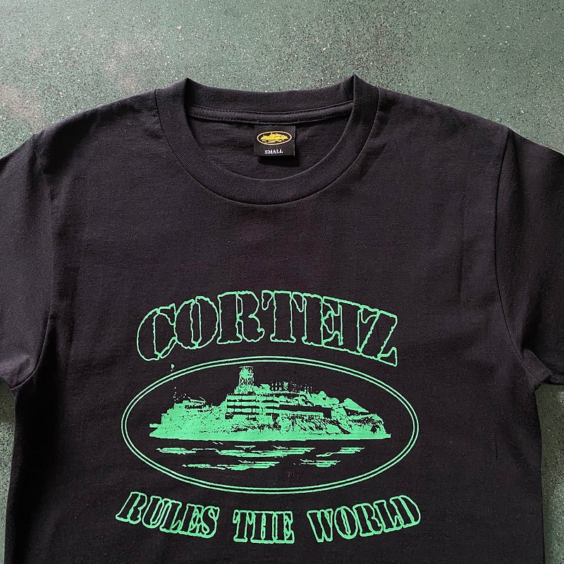 CORTEIZ OG ALCATRAZ TEE BLACK GREEN - Sin Sity Reps