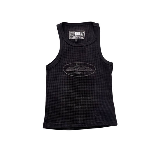 CORTEIZ RTW OG WOMEN'S ALCATRAZ TANK TOP BLACK ON BLACK - Sin Sity Reps