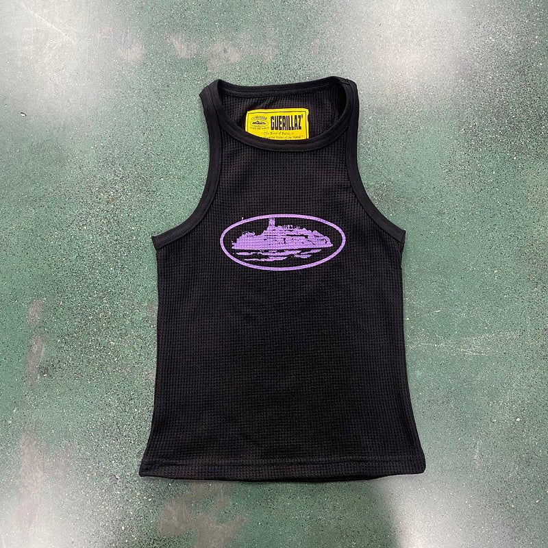 CORTEIZ RTW OG WOMEN'S ALCATRAZ TANK TOP BLACK PURPLE - Sin Sity Reps