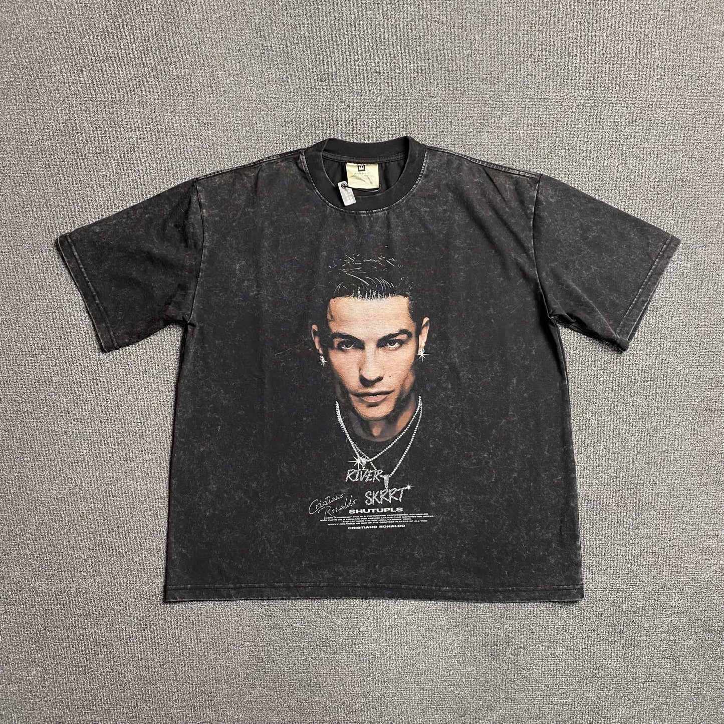 CR7 VINTAGE GRAPHIC TEE DARK GREY - Sin Sity Reps