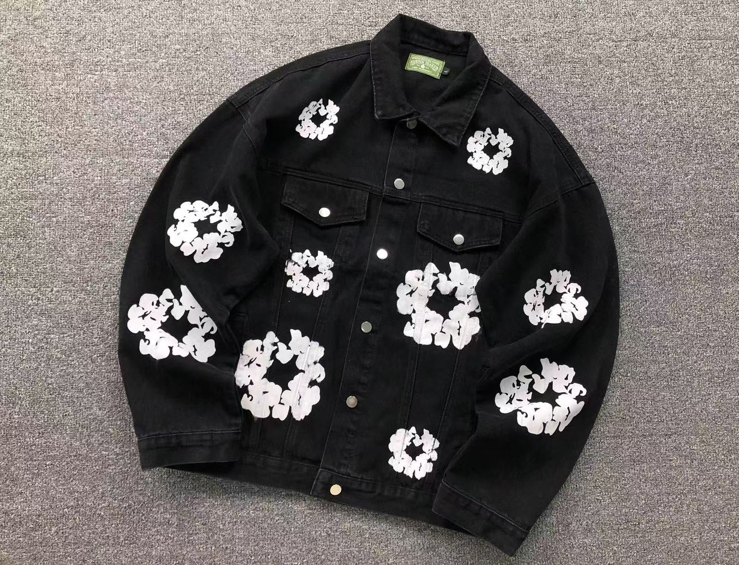 DENIM TEARS COTTON WREATH DENIM JACKET BLACK - Sin Sity Reps