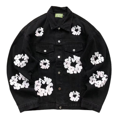 DENIM TEARS COTTON WREATH DENIM JACKET BLACK - Sin Sity Reps