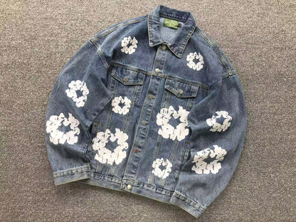 DENIM TEARS COTTON WREATH DENIM JACKET BLUE - Sin Sity Reps