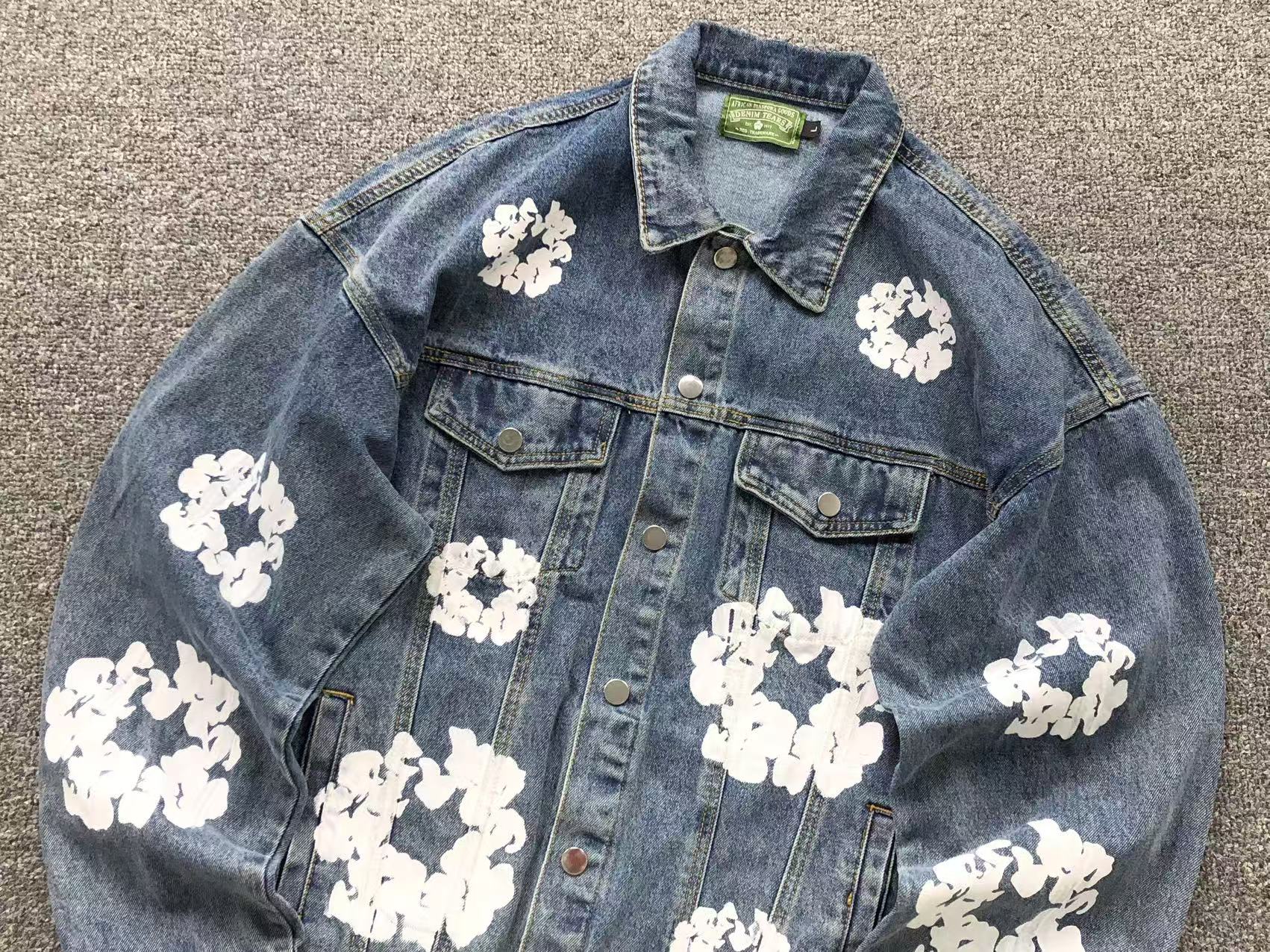 DENIM TEARS COTTON WREATH DENIM JACKET BLUE - Sin Sity Reps