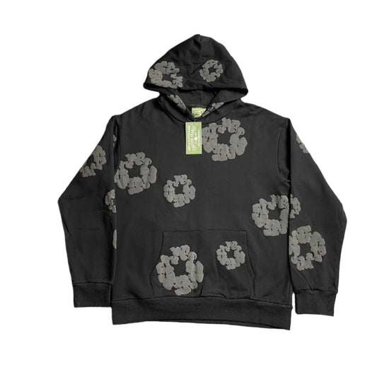 DENIM TEARS COTTON WREATH HOODIE MONOCHROME BLACK - Sin Sity Reps