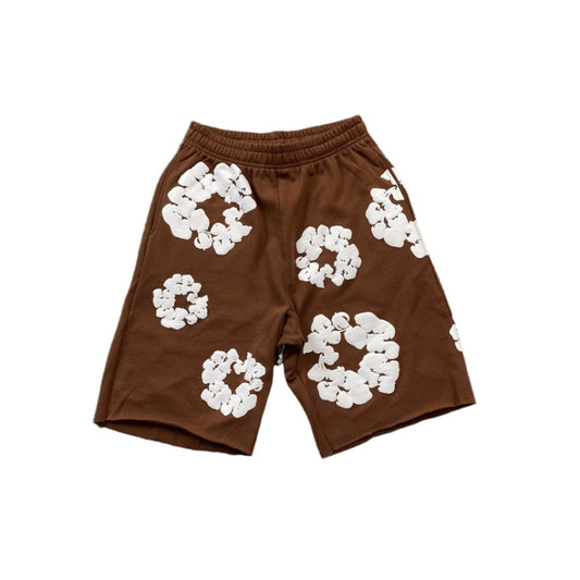 DENIM TEARS COTTON WREATH SHORTS BROWN - Sin Sity Reps