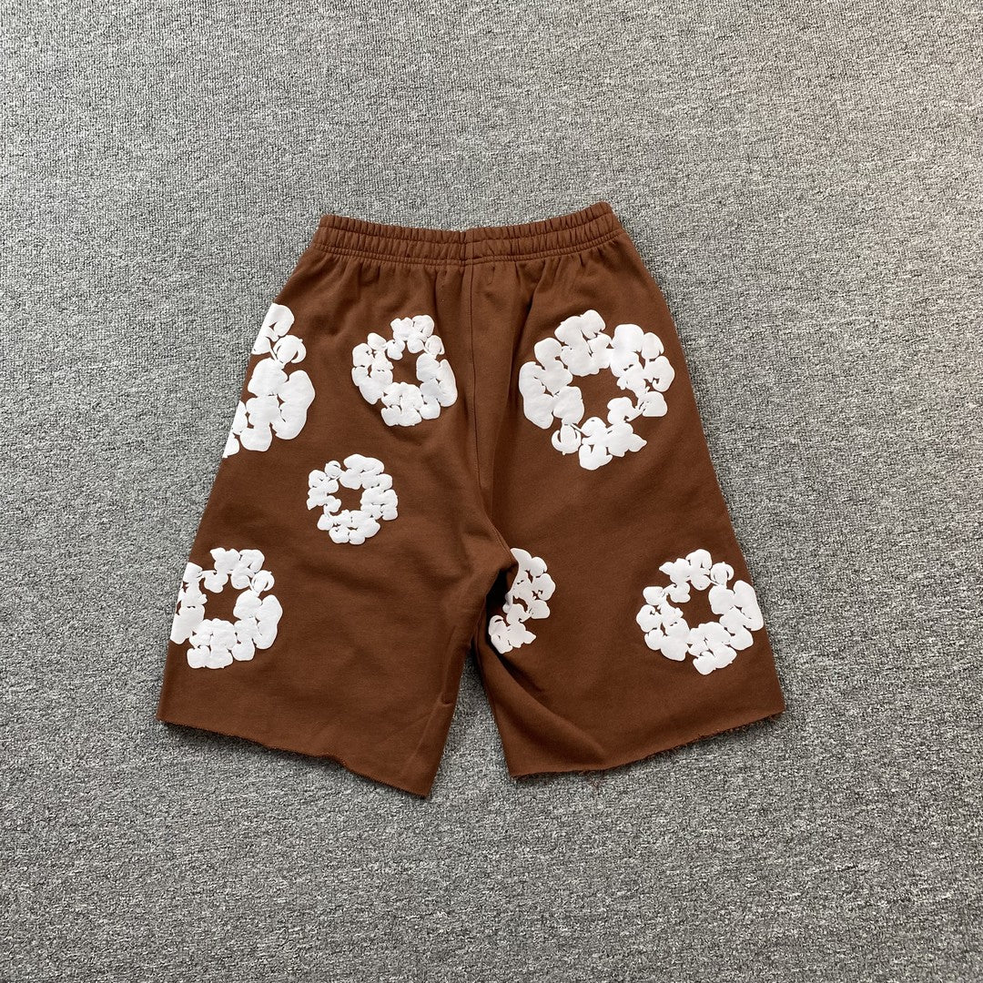 DENIM TEARS COTTON WREATH SHORTS BROWN - Sin Sity Reps