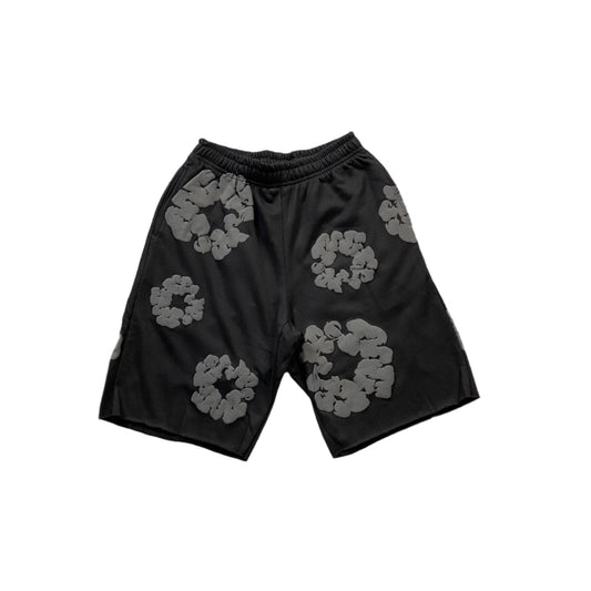 DENIM TEARS COTTON WREATH SHORTS MONOCHROME BLACK - Sin Sity Reps