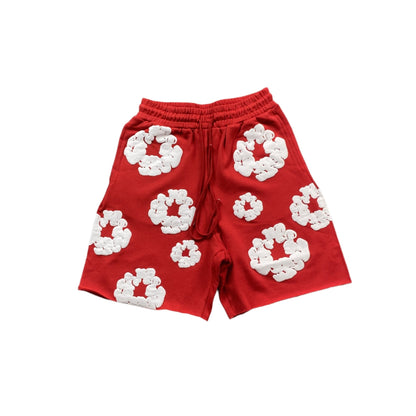 DENIM TEARS COTTON WREATH SHORTS RED - Sin Sity Reps