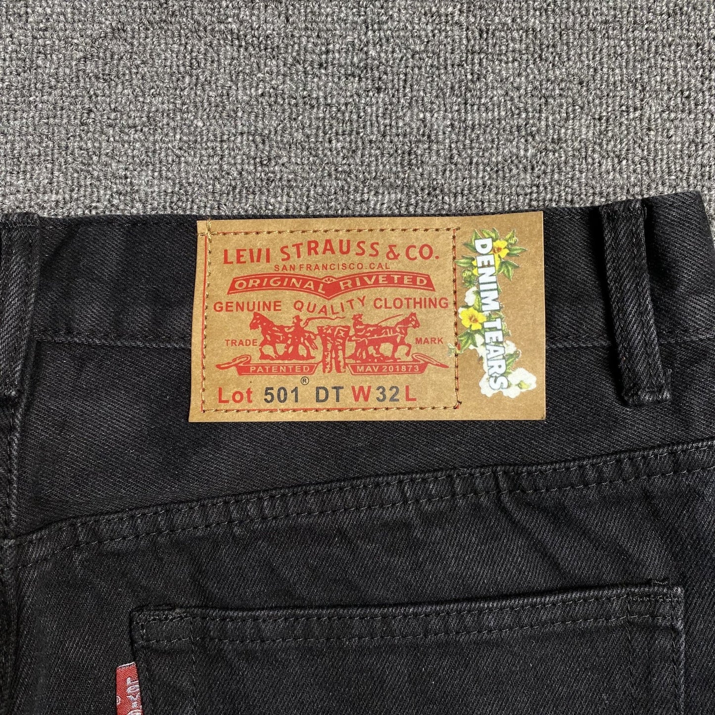 DENIM TEARS x LEVI'S COTTON WREATH JEANS BLACK - Sin Sity Reps