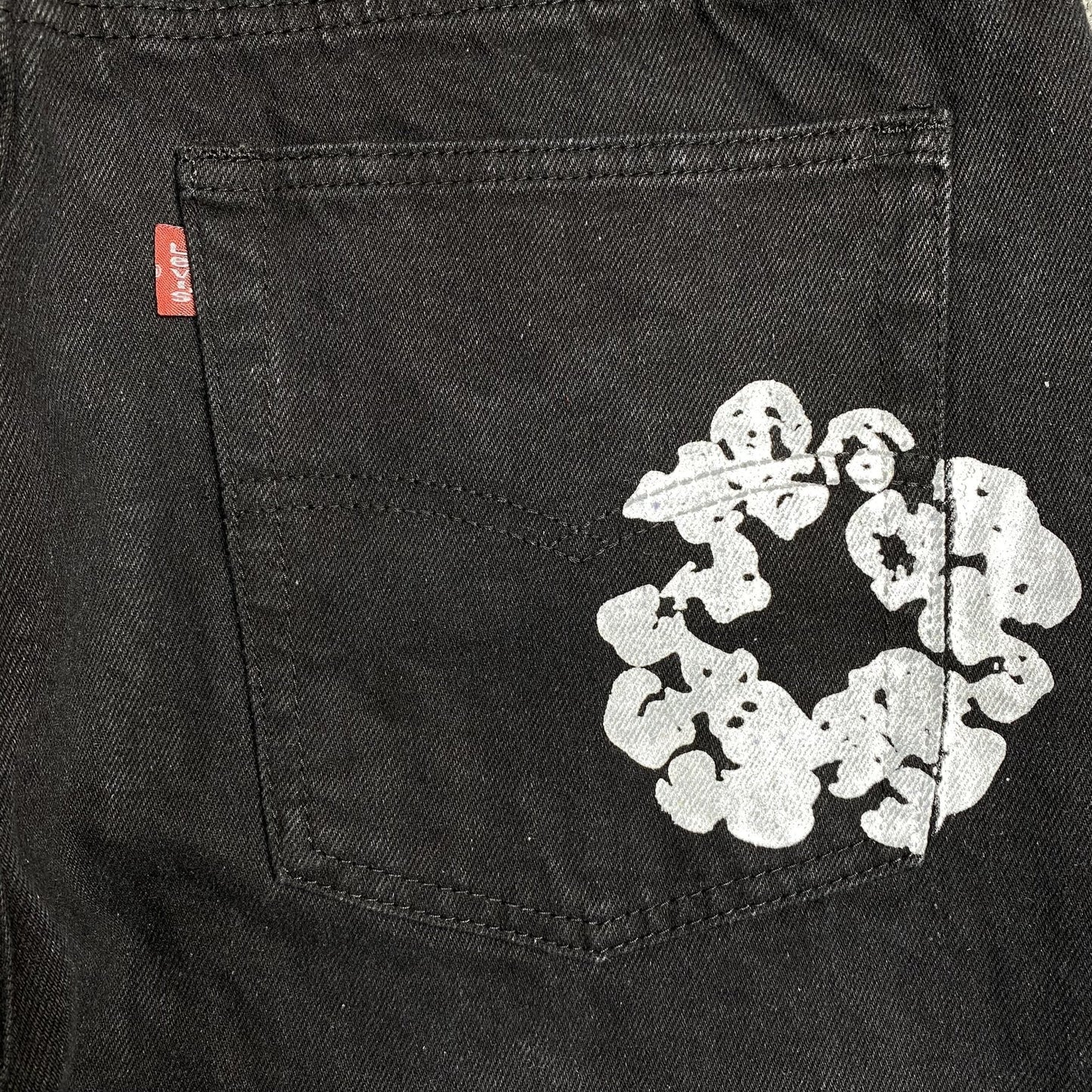 DENIM TEARS x LEVI'S COTTON WREATH JEANS BLACK - Sin Sity Reps