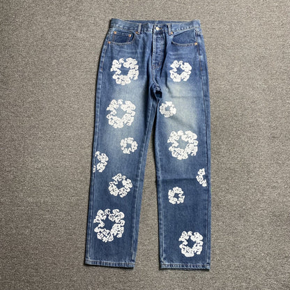 DENIM TEARS x LEVI'S COTTON WREATH JEANS BLUE - Sin Sity Reps