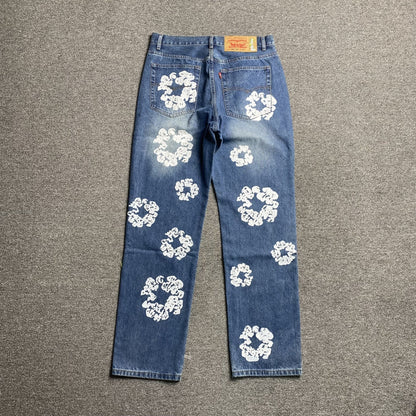 DENIM TEARS x LEVI'S COTTON WREATH JEANS BLUE - Sin Sity Reps