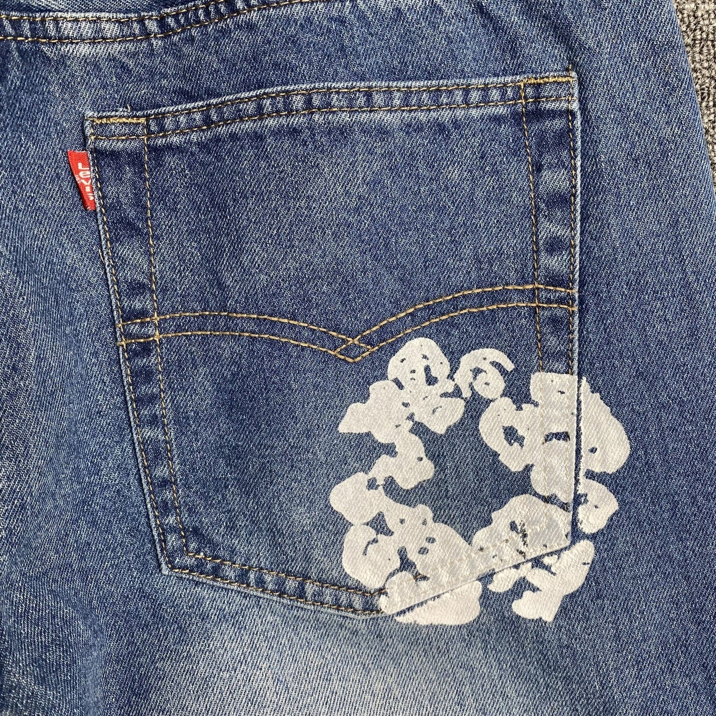 DENIM TEARS x LEVI'S COTTON WREATH JEANS BLUE - Sin Sity Reps