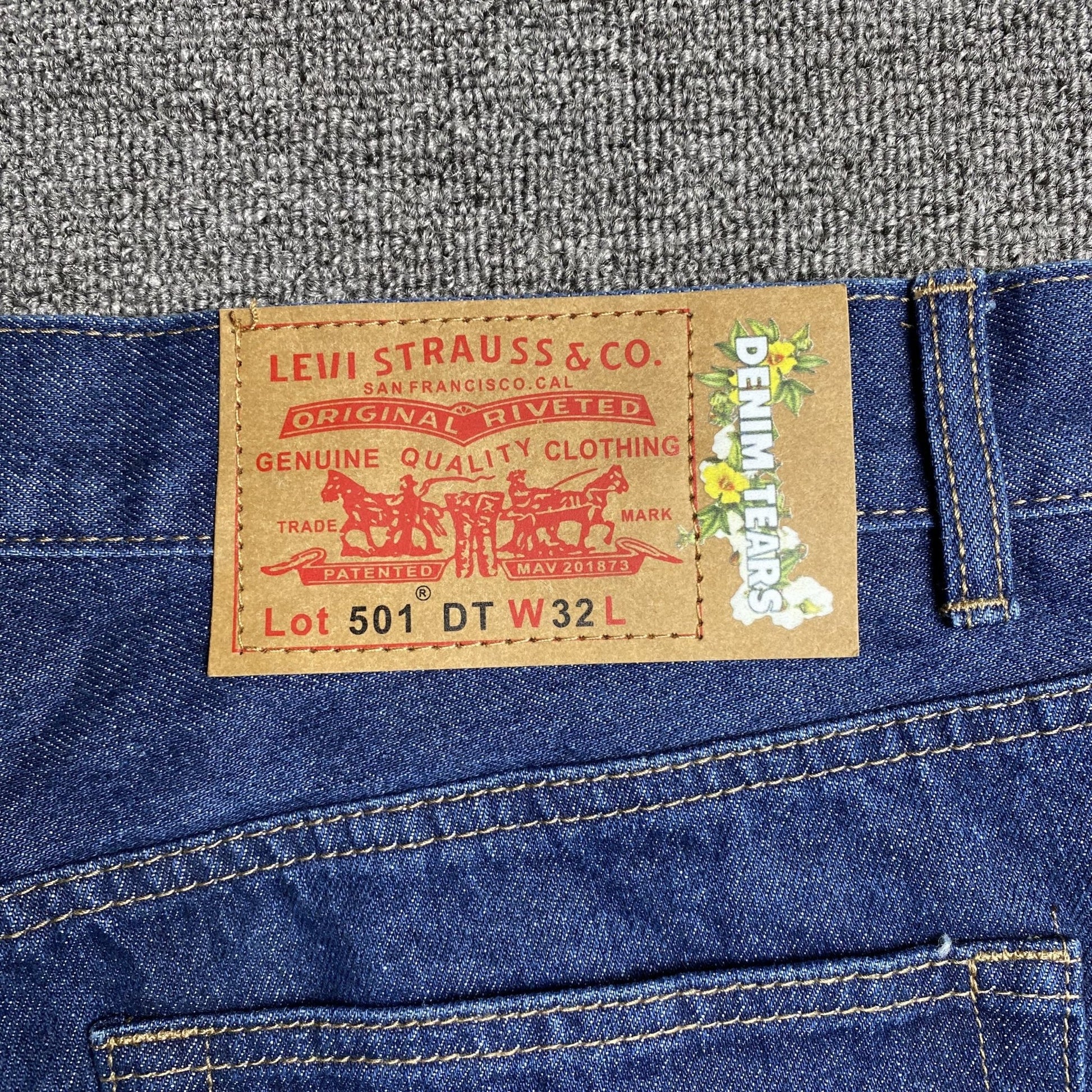 DENIM TEARS x LEVI'S COTTON WREATH JEANS DARK BLUE - Sin Sity Reps