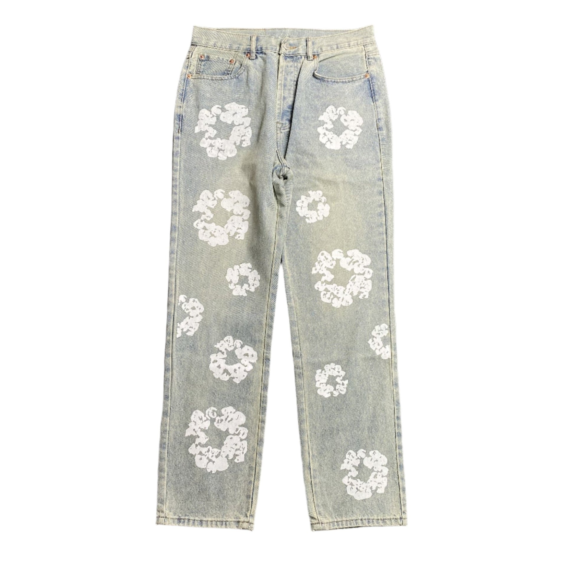 DENIM TEARS x LEVI'S DIRTY WASH WREATH JEANS LIGHT WASH - Sin Sity Reps