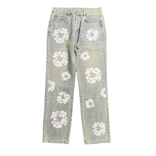 DENIM TEARS x LEVI'S DIRTY WASH WREATH JEANS LIGHT WASH - Sin Sity Reps