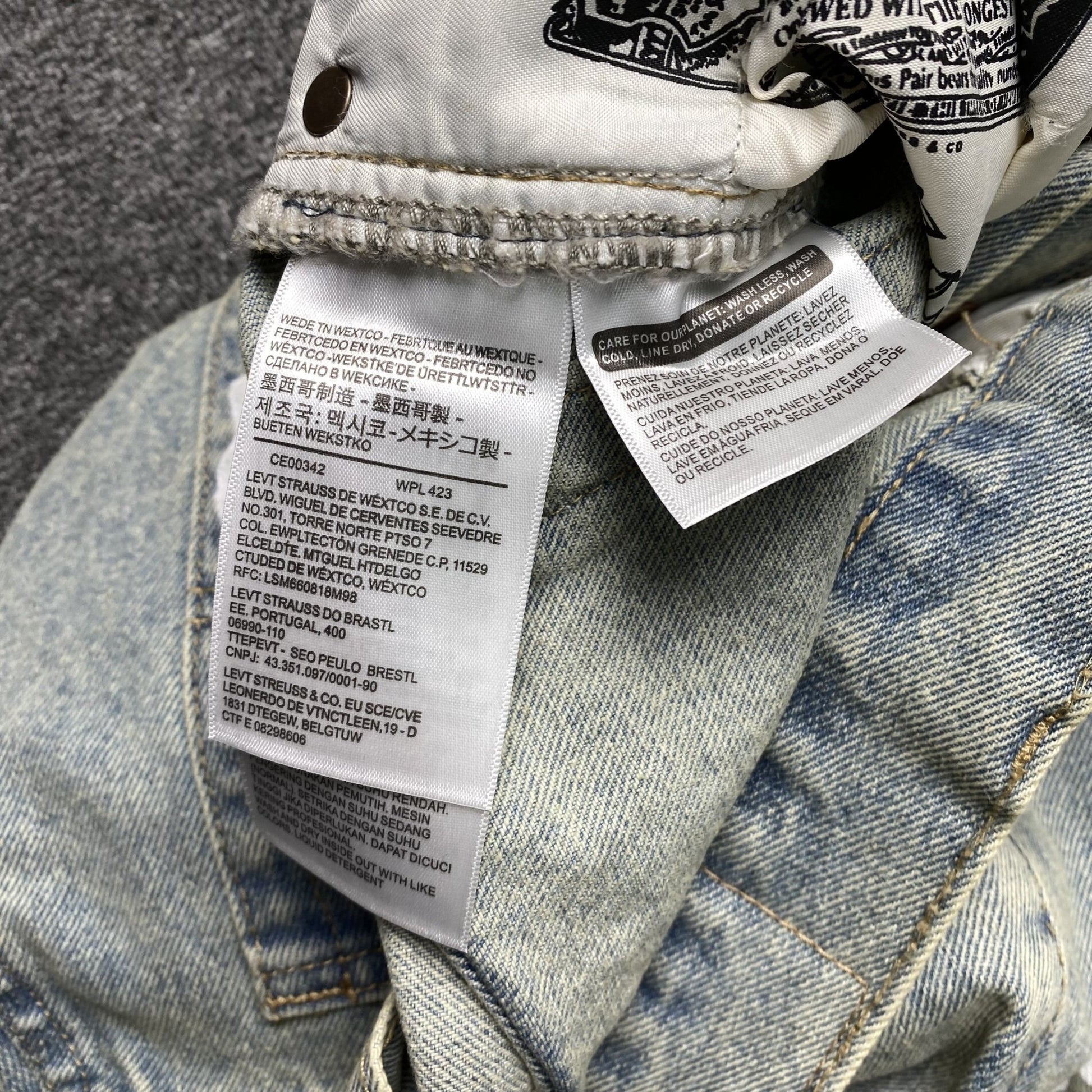 DENIM TEARS x LEVI'S DIRTY WASH WREATH JEANS LIGHT WASH - Sin Sity Reps