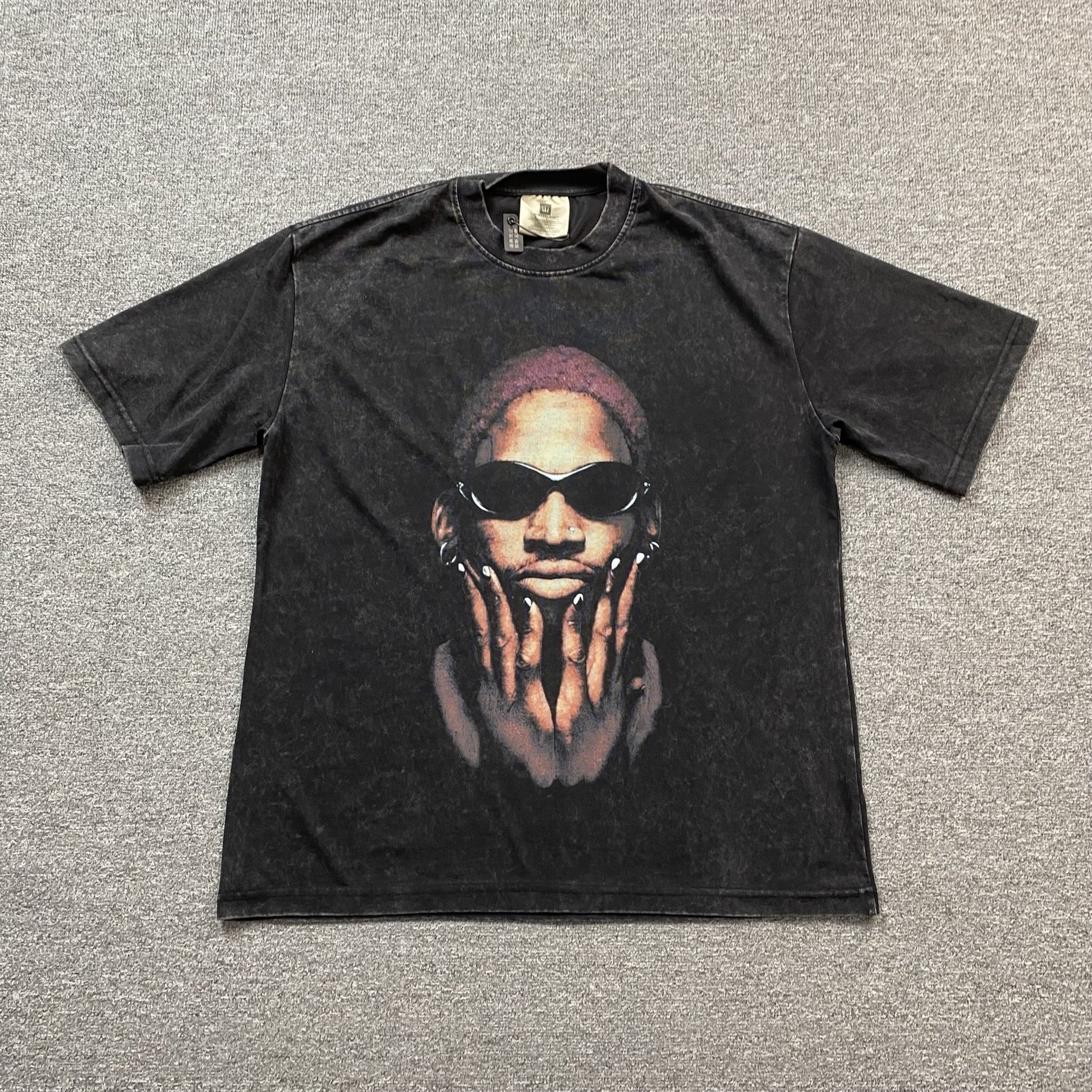 DENNIS RODMAN VINTAGE GRAPHIC TEE DARK GREY - Sin Sity Reps