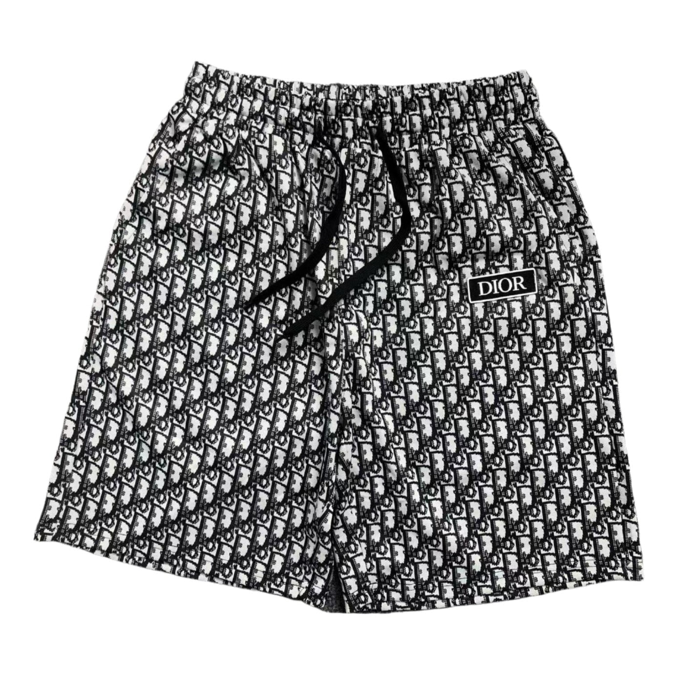 DIOR LOGO PATTERN SHORTS BLACK WHITE - Sin Sity Reps