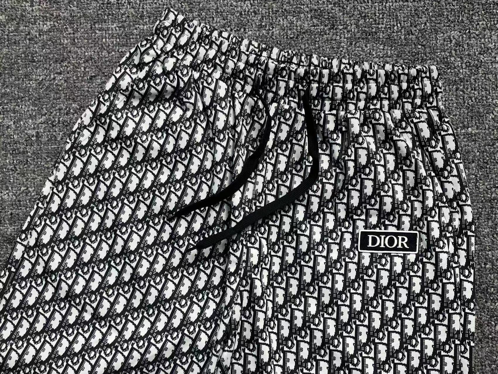 DIOR LOGO PATTERN SHORTS BLACK WHITE - Sin Sity Reps