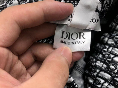 DIOR LOGO PATTERN SHORTS BLACK WHITE - Sin Sity Reps