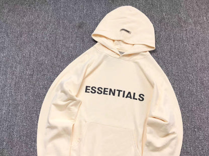 FEAR OF GOD ESSENTIALS PULLOVER HOODIE APPLIQUE LOGO CREAM - Sin Sity Reps