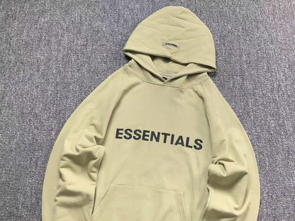 FEAR OF GOD ESSENTIALS PULLOVER HOODIE APPLIQUE LOGO SAND - Sin Sity Reps