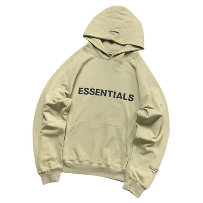 FEAR OF GOD ESSENTIALS PULLOVER HOODIE APPLIQUE LOGO SAND - Sin Sity Reps