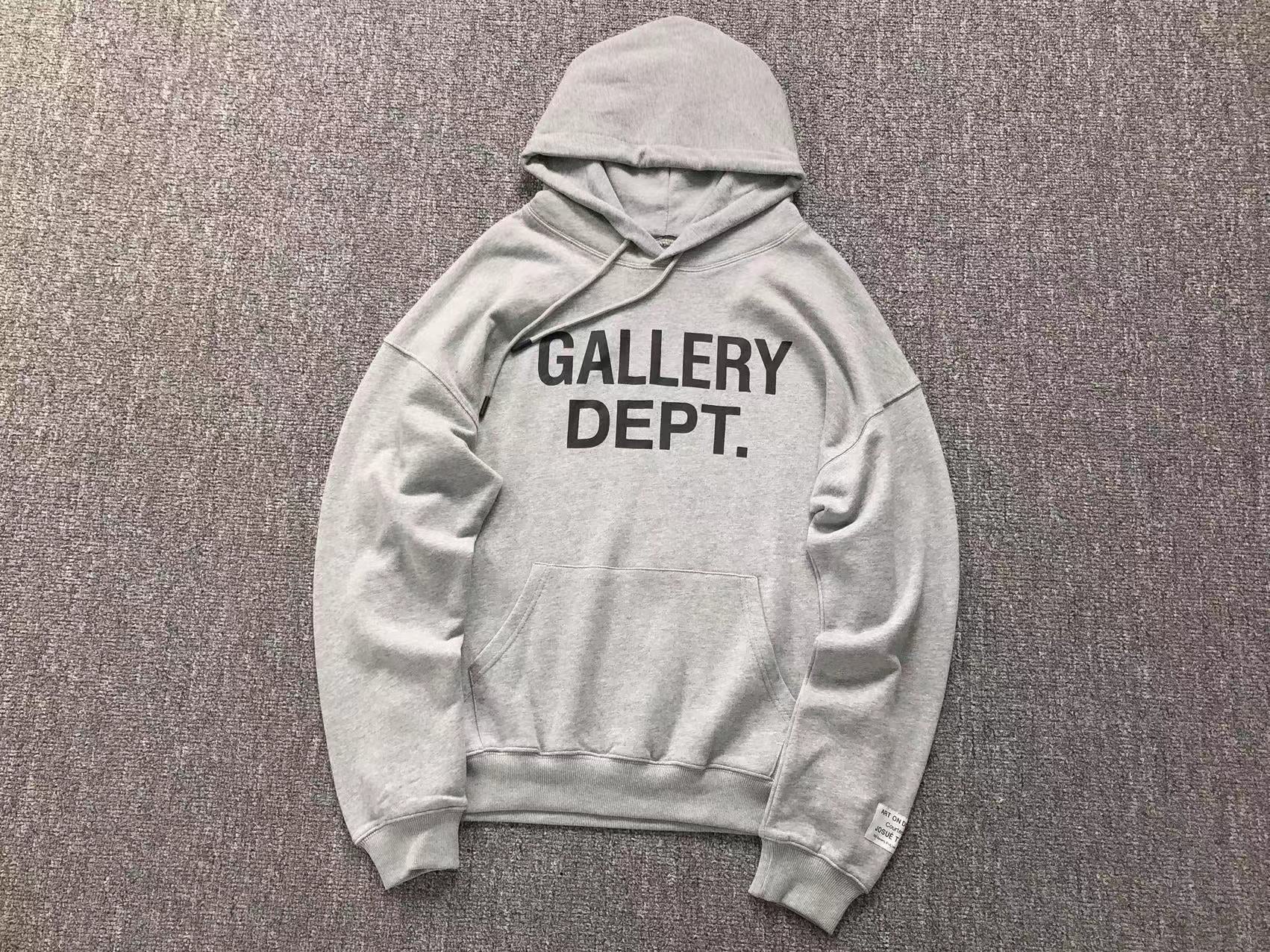 GALLERY DEPT. CENTERED LOGO HOODIE GREY - Sin Sity Reps