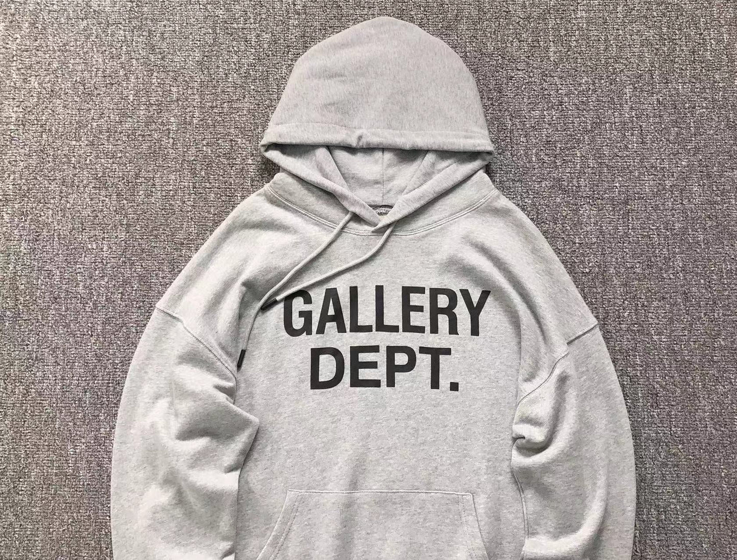 GALLERY DEPT. CENTERED LOGO HOODIE GREY - Sin Sity Reps